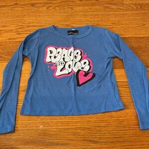 Chic 2 Chic Girl’s Blue Waffle Long Sleeve T-Shirt Size L